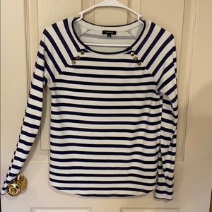 Blue and white striped top
